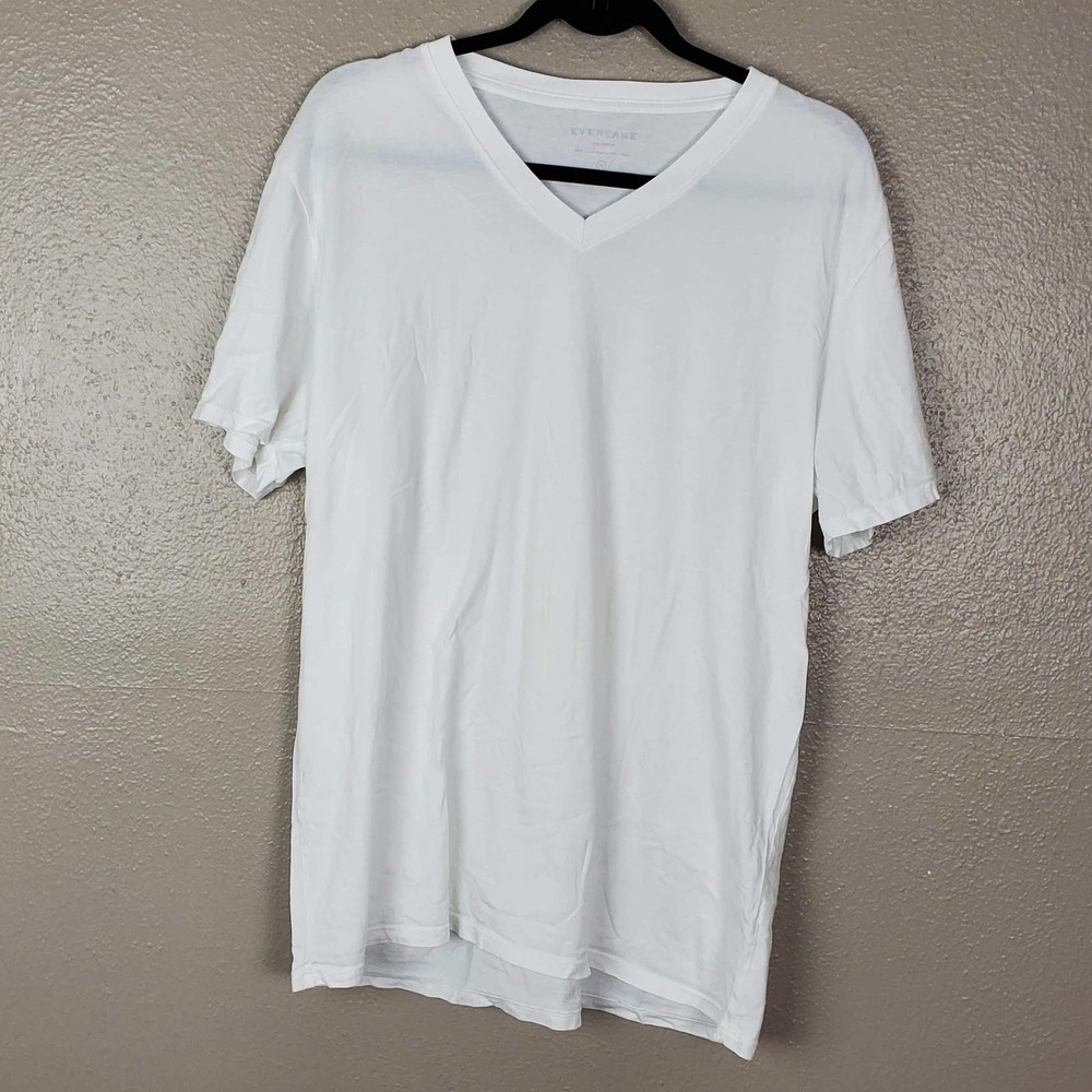Everlane White Men's V-Neck Short Sleeve T-Shirt XL